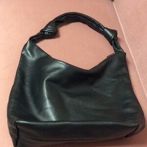 Black hobo bag with knot detail